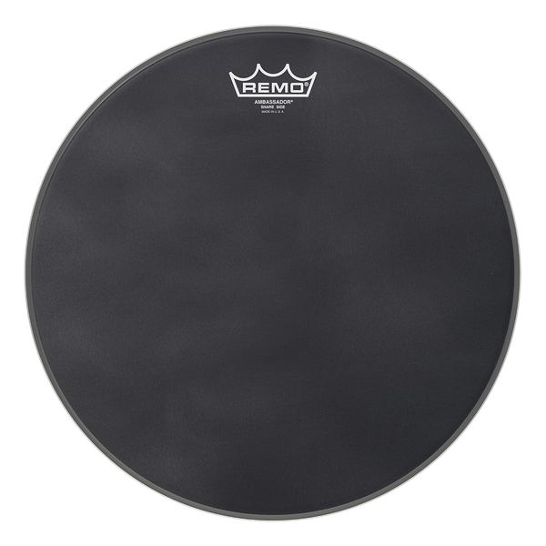 Remo Black Suede Ambassador Snare Side
