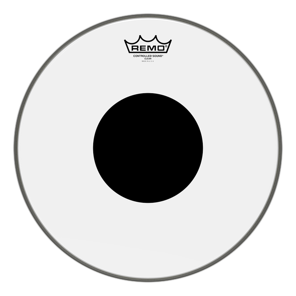 Remo Smooth White Controlled Sound Black Dot on Top Bass Drum