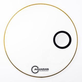 Aquarian White Video Gloss Bass Drum w/ 4.75&quot; Offset Port
