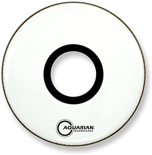 Aquarian White Video Gloss Bass Drum w/ 7&quot; Center Port