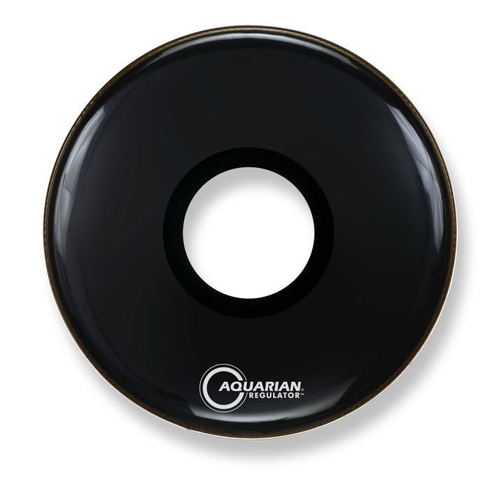 Aquarian Regulator Black Video Gloss Bass Drum w/ 7&quot; Center Hole