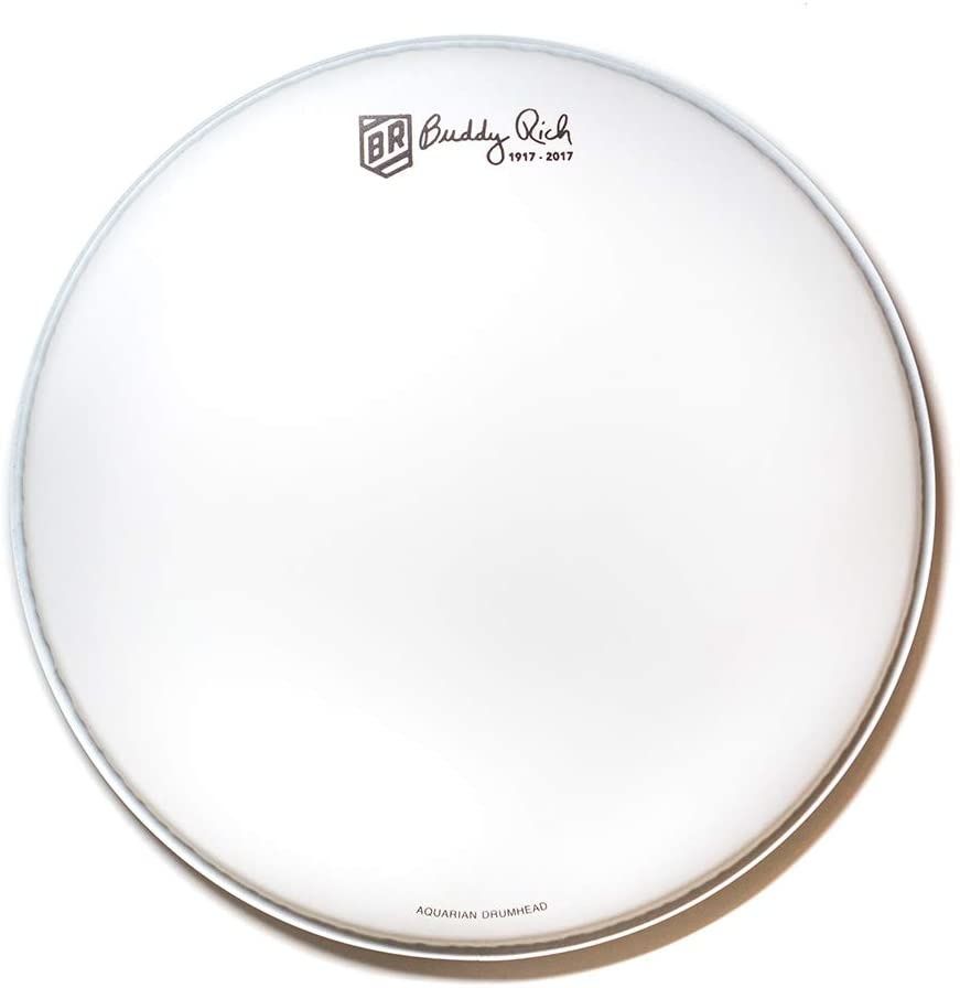 Aquarian Buddy Rich White Vintage Coated Signature Snare Drum Batter 14&quot;