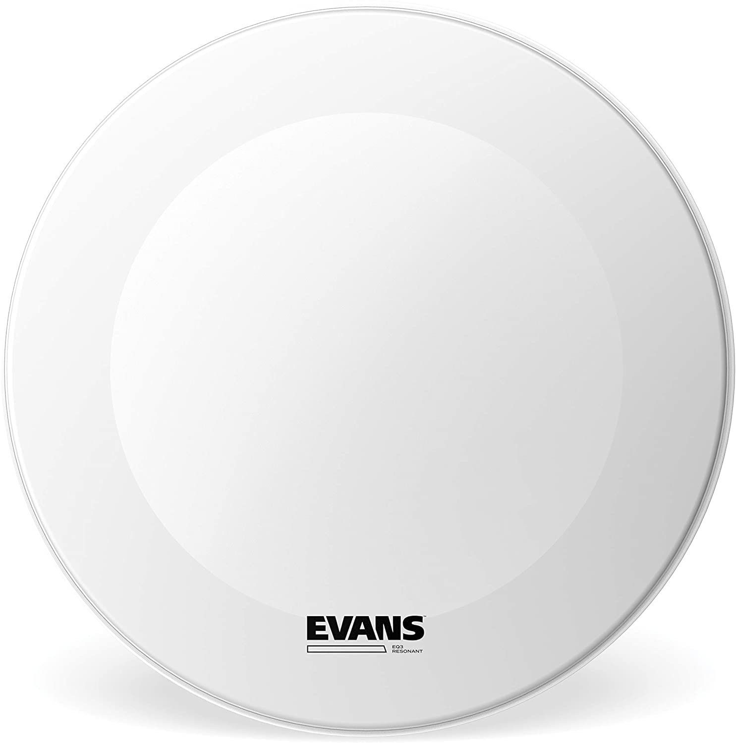 Evans Coated White EQ3 Bass Drum Reso no Port