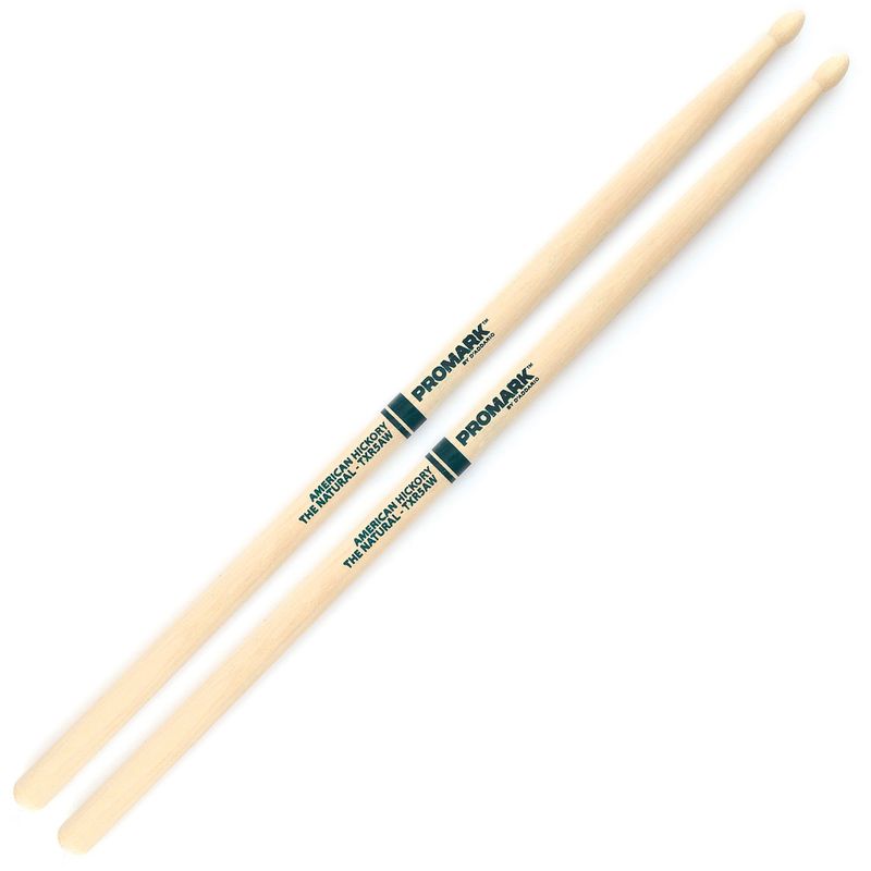 ProMark Classic Forward 5A Raw Hickory, Oval Wood Tip Drumstick