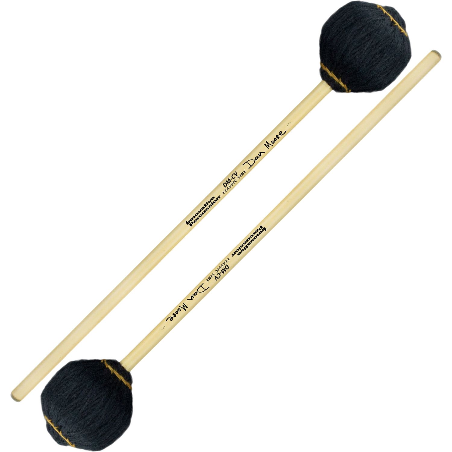 IP DAN MOORE / CLASSIC VIBRAPHONE MALLETS - BLACK YARN - RATTAN
