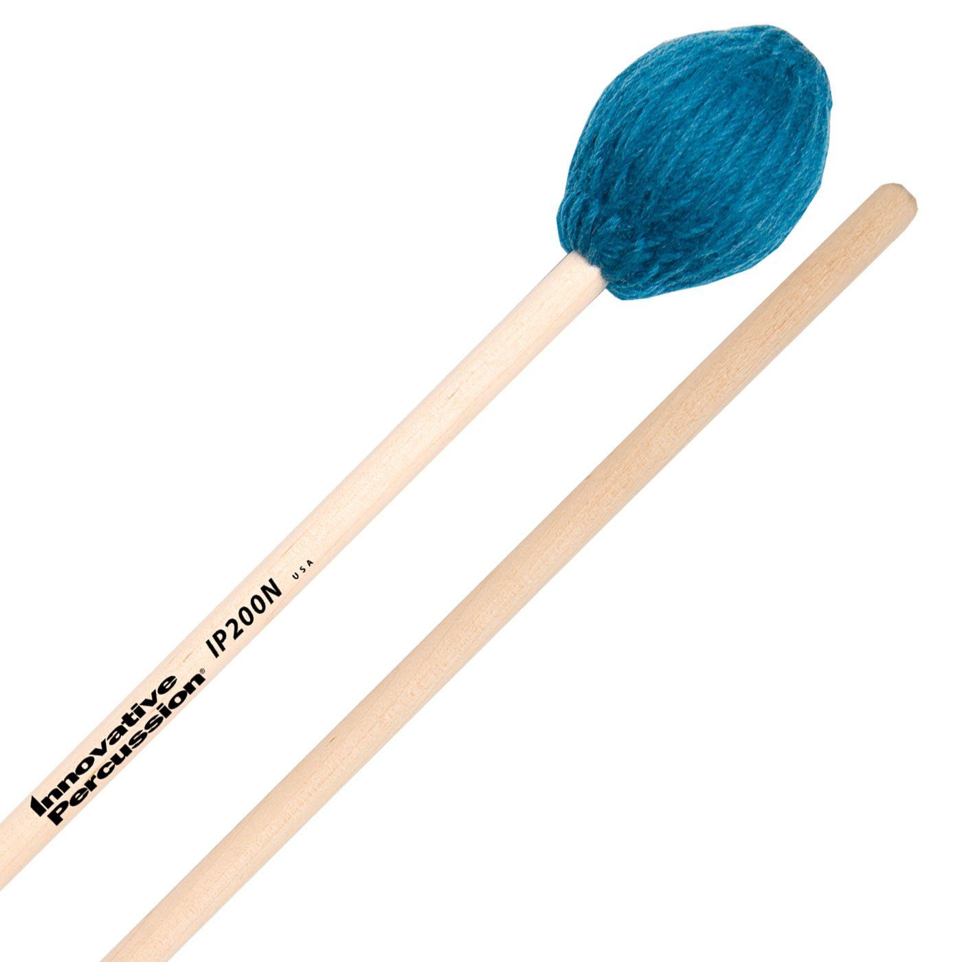 IP MEDIUM SOFT MARIMBA MALLETS - TEAL YARN - NATURAL BIRCH