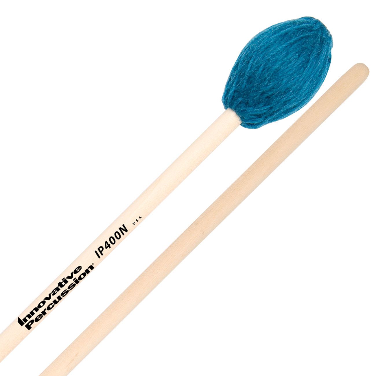 IP HARD MARIMBA MALLETS - TEAL YARN - NATURAL BIRCH