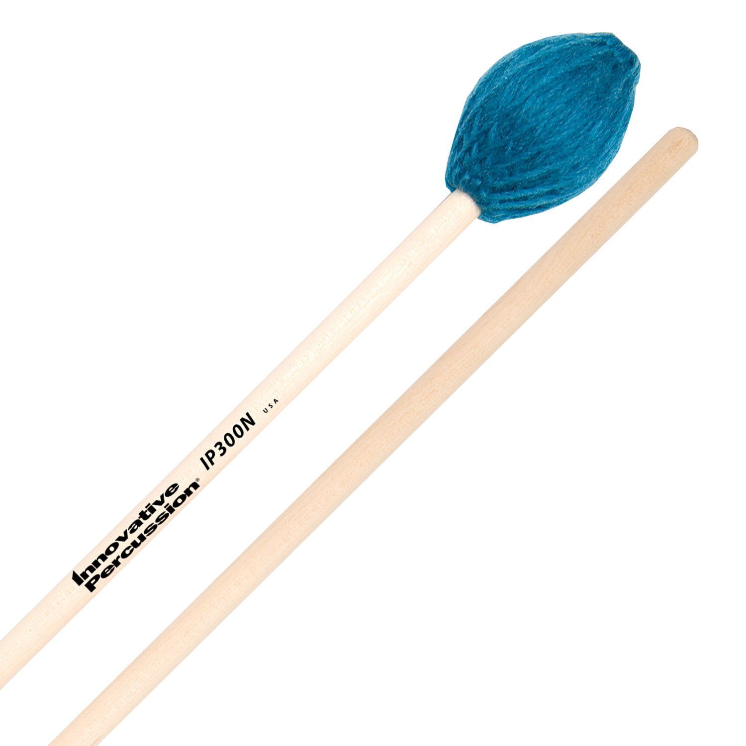 IP MEDIUM HARD MARIMBA MALLETS - TEAL YARN - NATURAL BIRCH