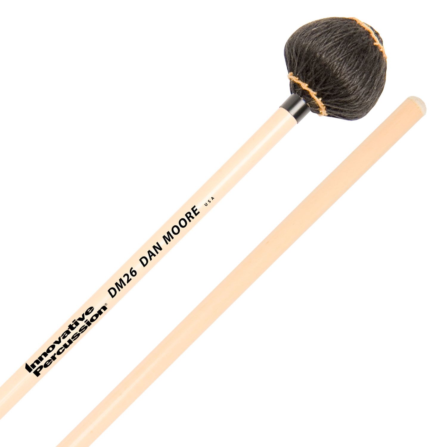 IP DAN MOORE / MEDIUM HARD VIBRAPHONE / MARIMBA MALLETS - BLACK CORD - RATTAN