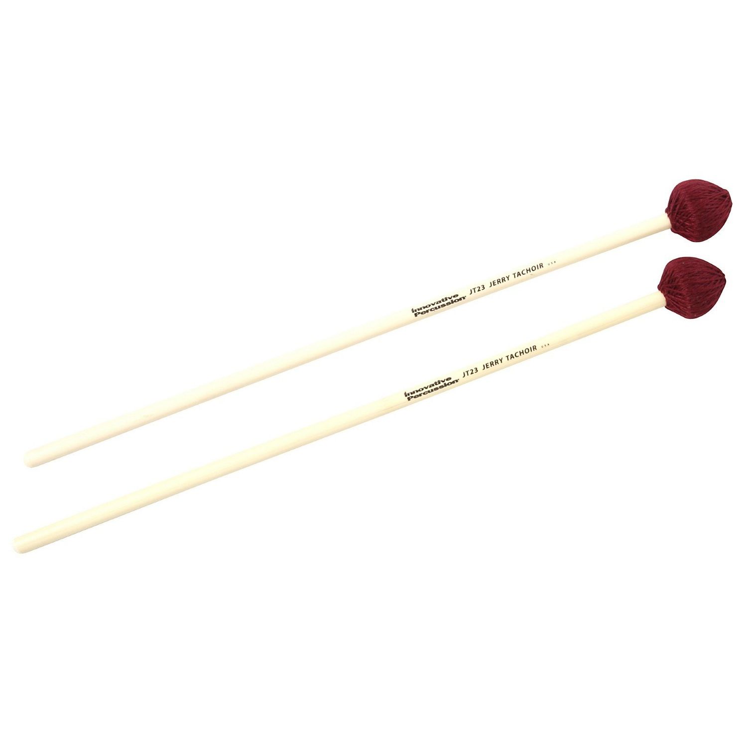 IP JERRY TACHOIR / MEDIUM VIBRAPHONE MALLETS - MAROON CORD - RATTAN