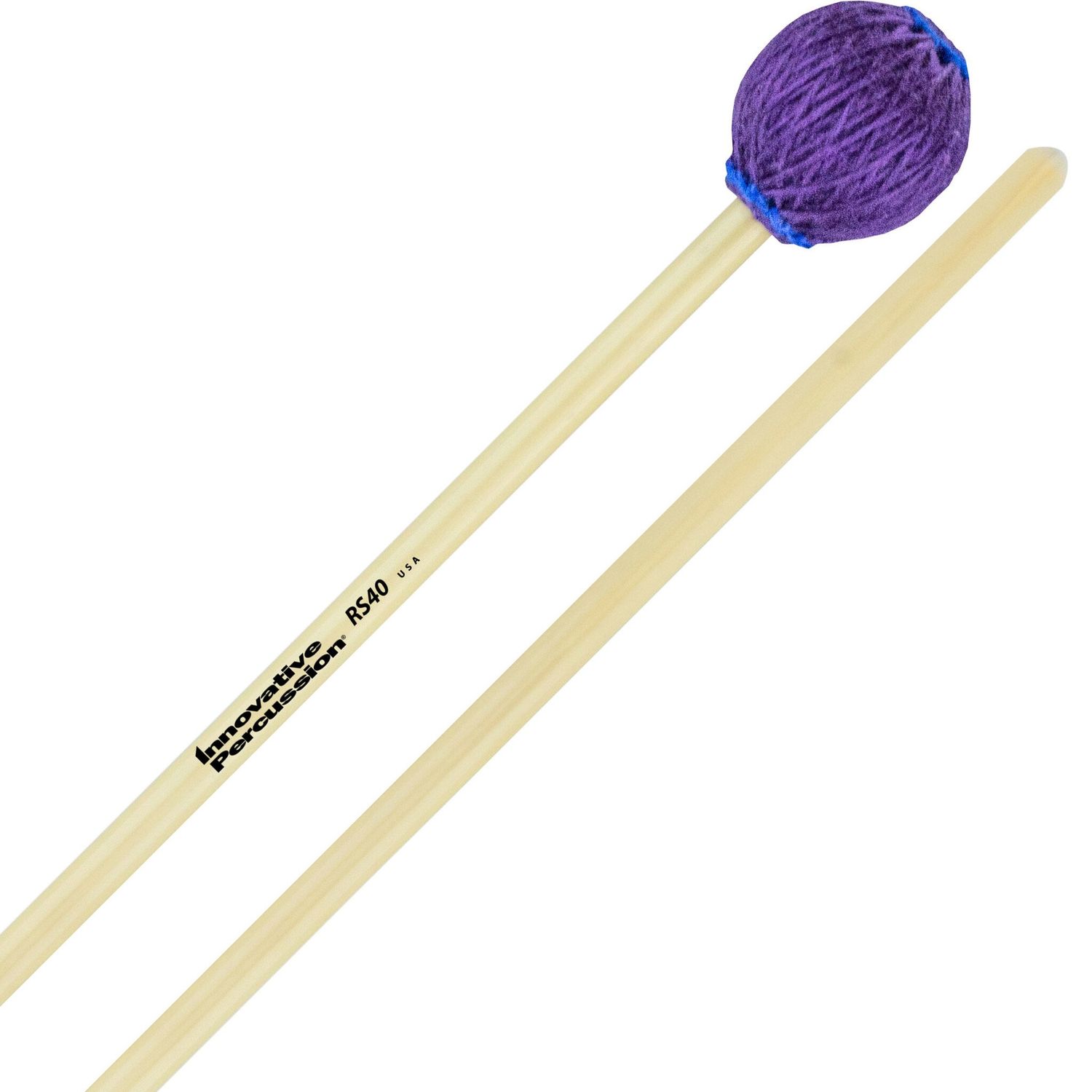 IP HARD MARIMBA / VIBRAPHONE MALLETS - PURPLE YARN - RATTAN