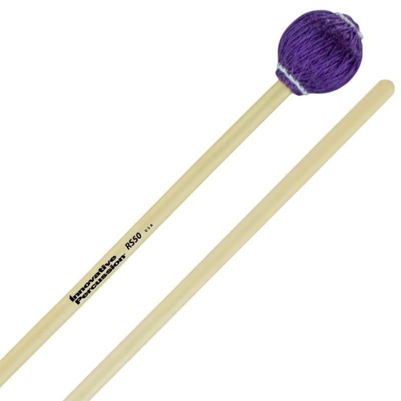 IP VERY HARD MARIMBA / VIBRAPHONE MALLETS - PURPLE YARN - RATTAN