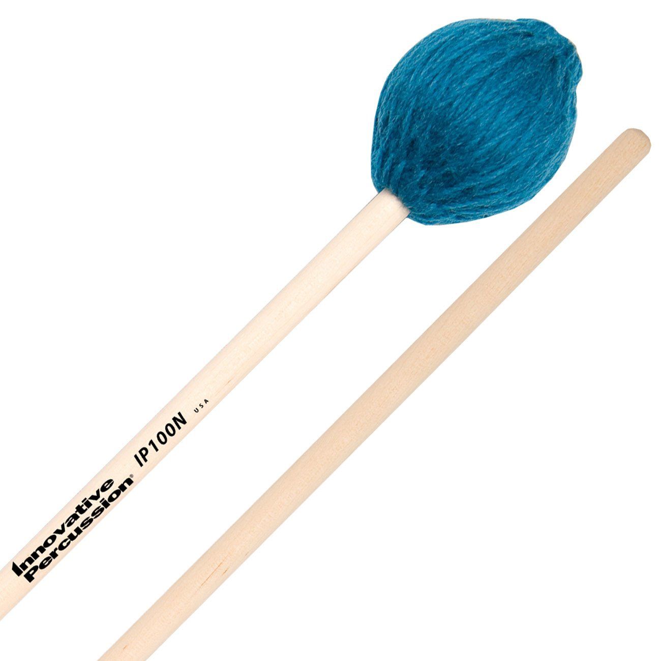 IP SOFT MARIMBA MALLETS - TEAL YARN - NATURAL BIRCH