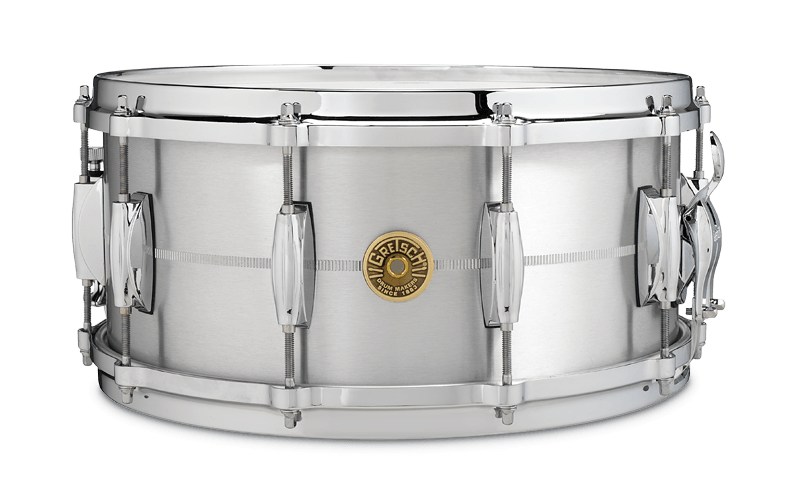 Gretsch USA 6.5x14 Solid Aluminum, 10-lug w/ Micro Sensitive Throw