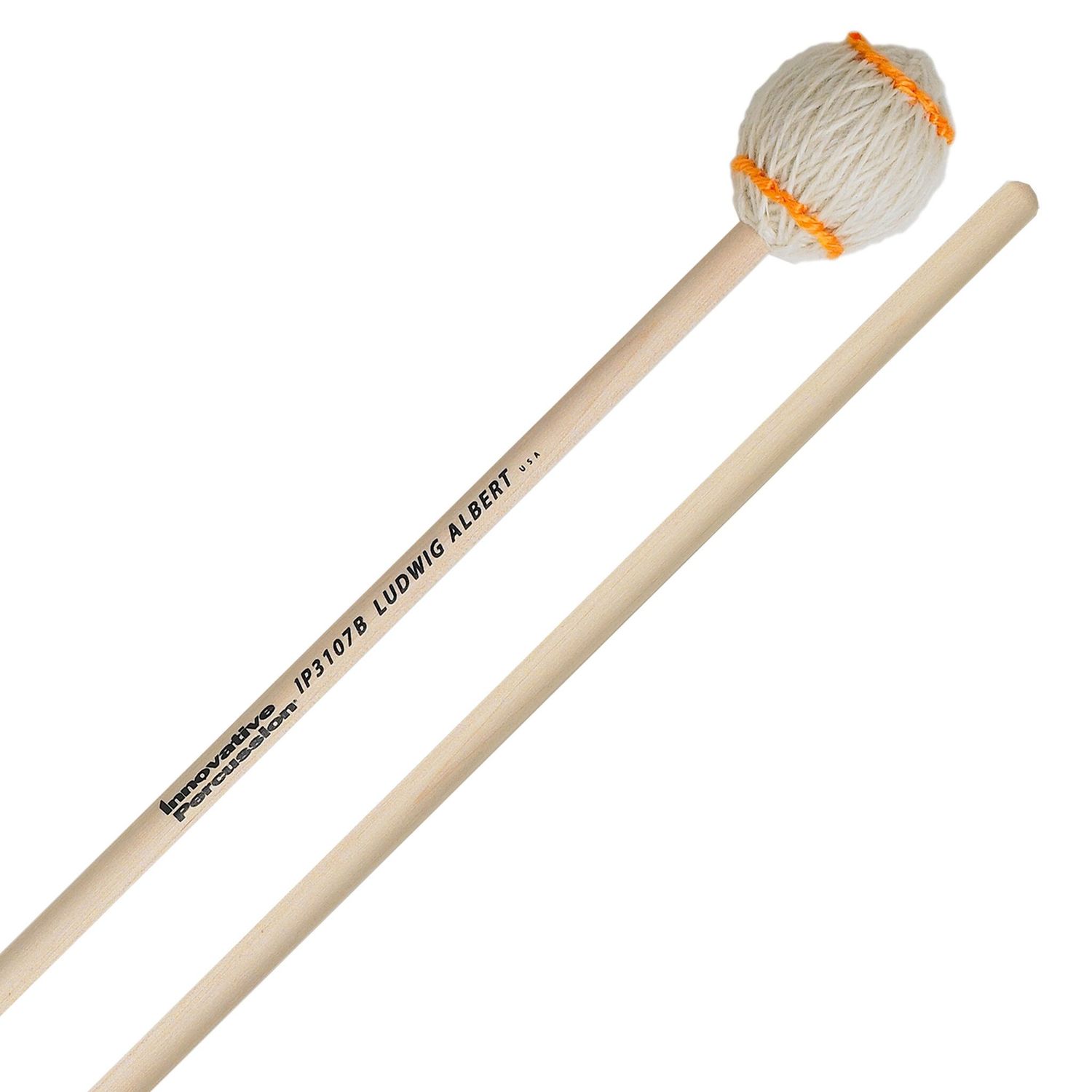 IP HARD MARIMBA MALLETS - OFF-WHITE YARN - BIRCH