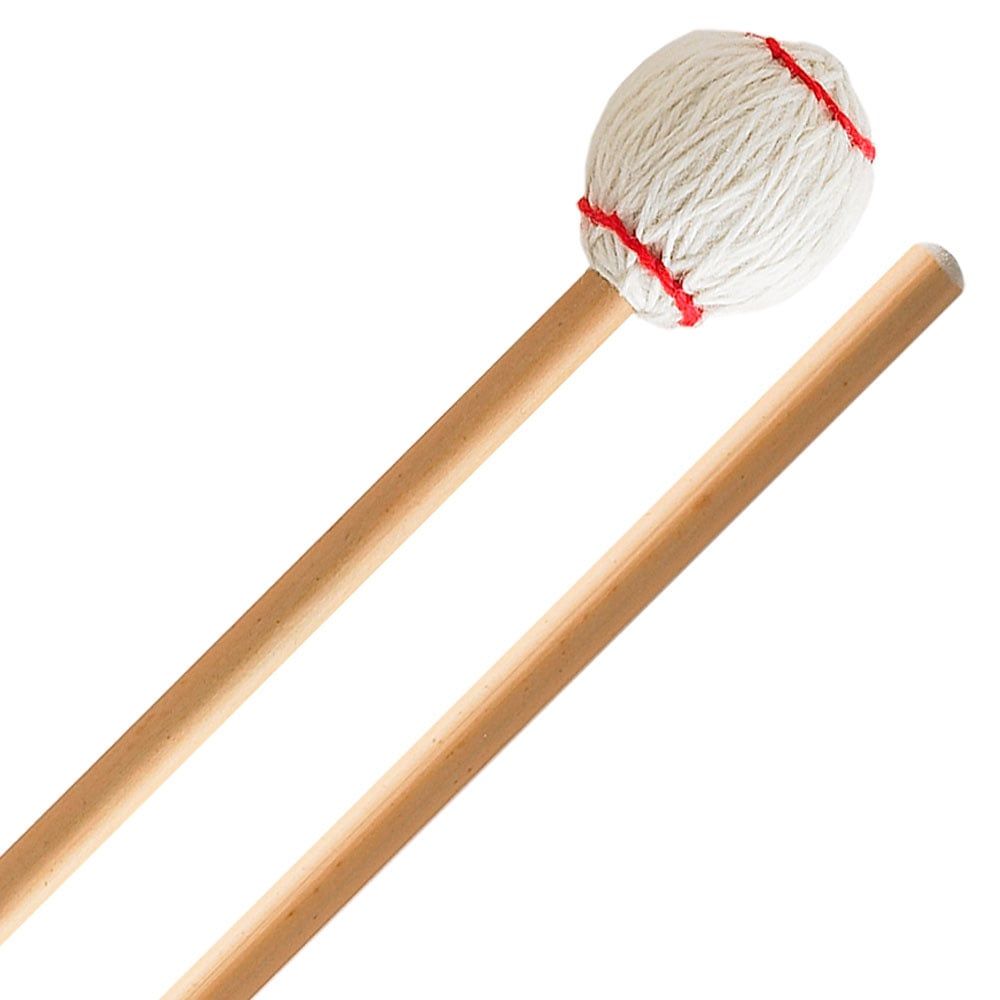 IP MEDIUM HARD MARIMBA MALLETS - OFF-WHITE YARN - RATTAN