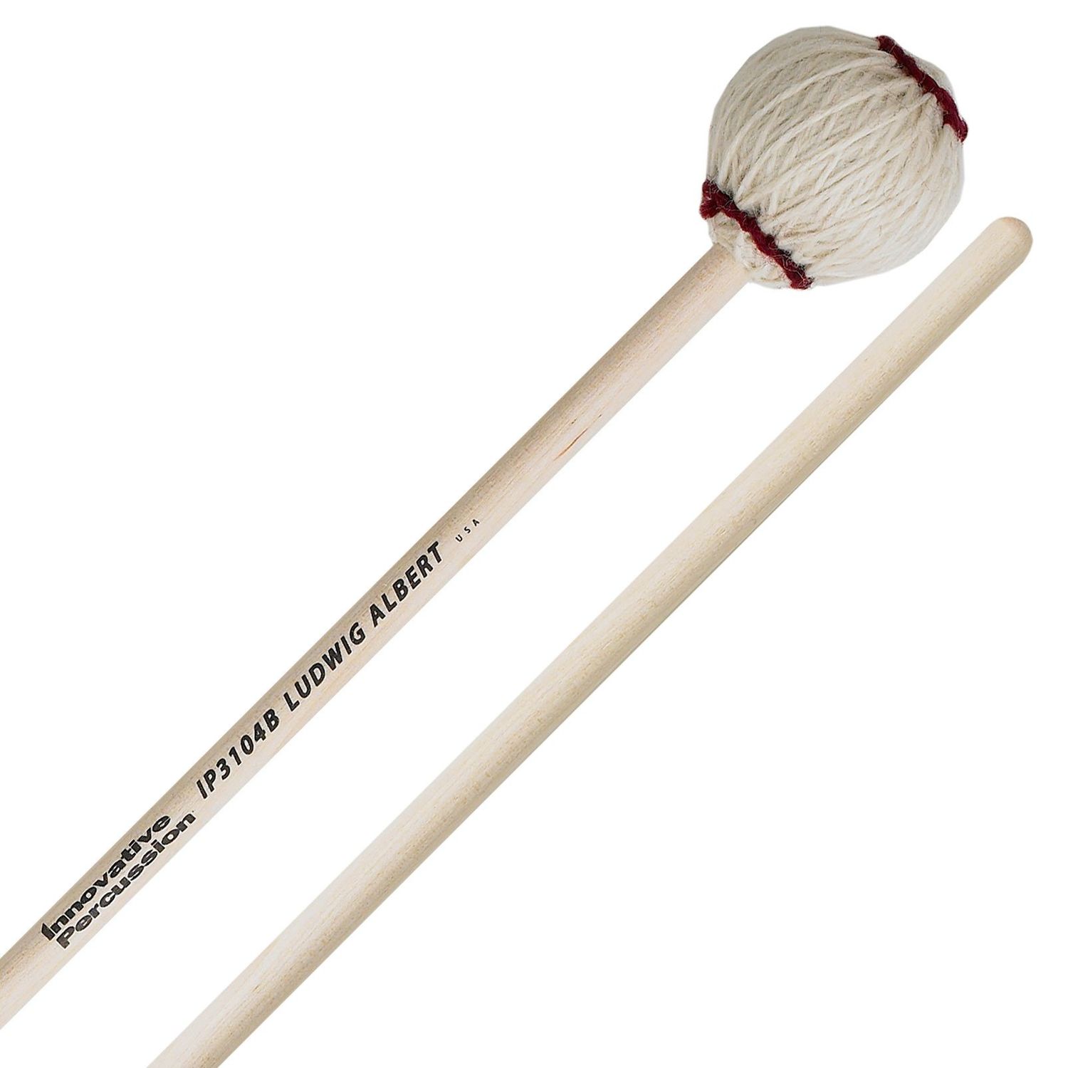 IP MEDIUM SOFT MARIMBA MALLETS - OFF-WHITE YARN - BIRCH