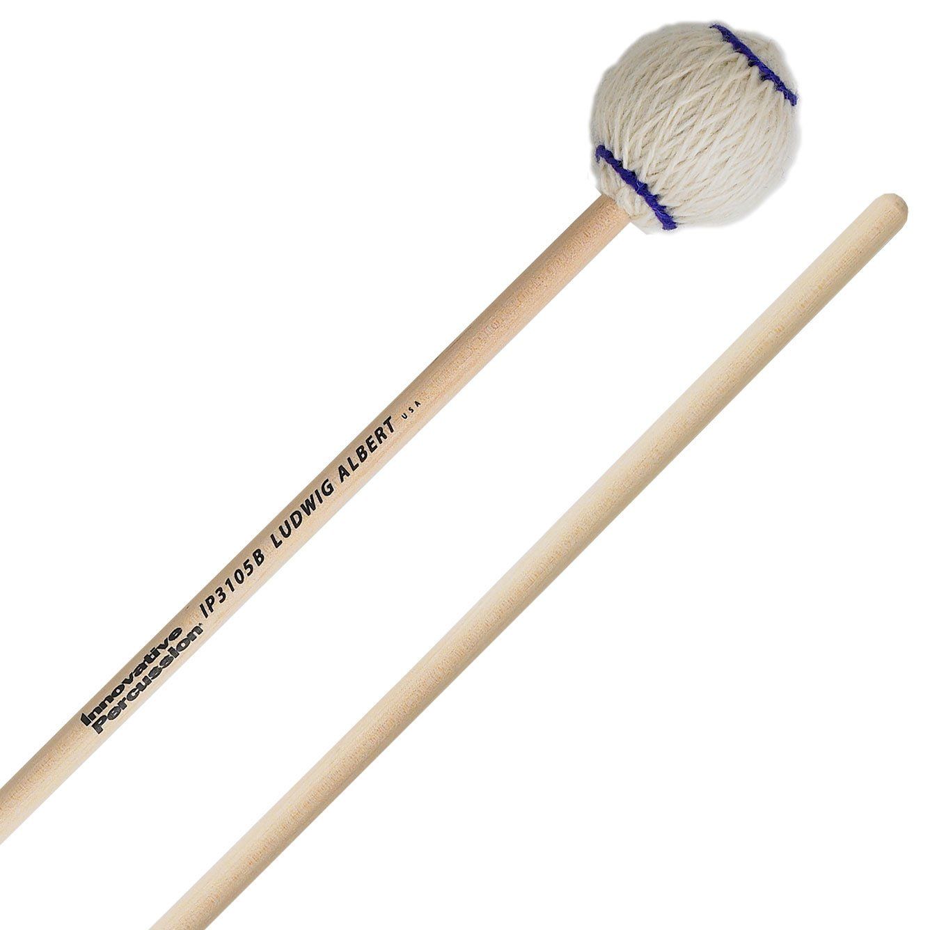 IP MEDIUM MARIMBA MALLETS - OFF-WHITE YARN - BIRCH