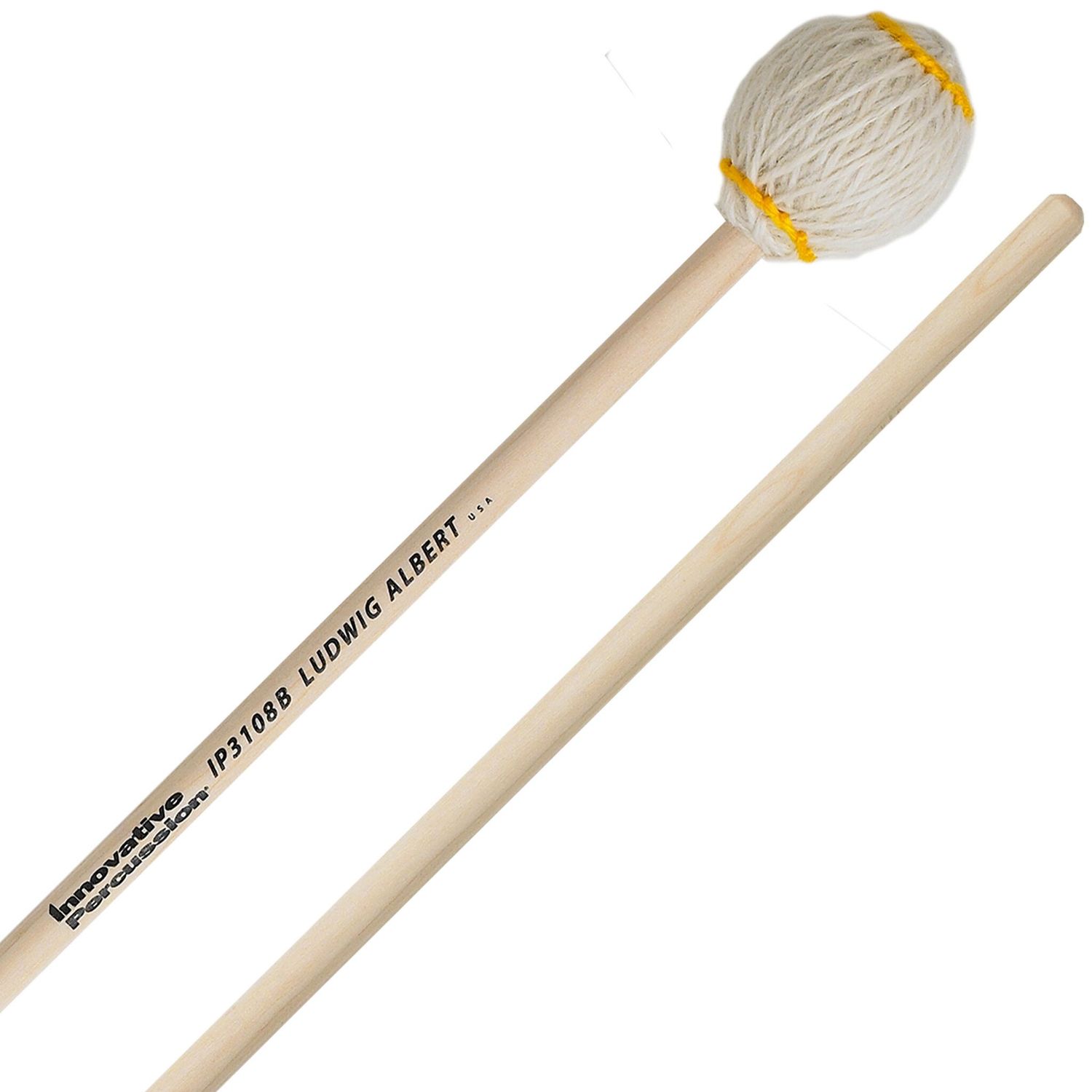 IP EXTRA HARD MARIMBA MALLETS - OFF-WHITE YARN - BIRCH