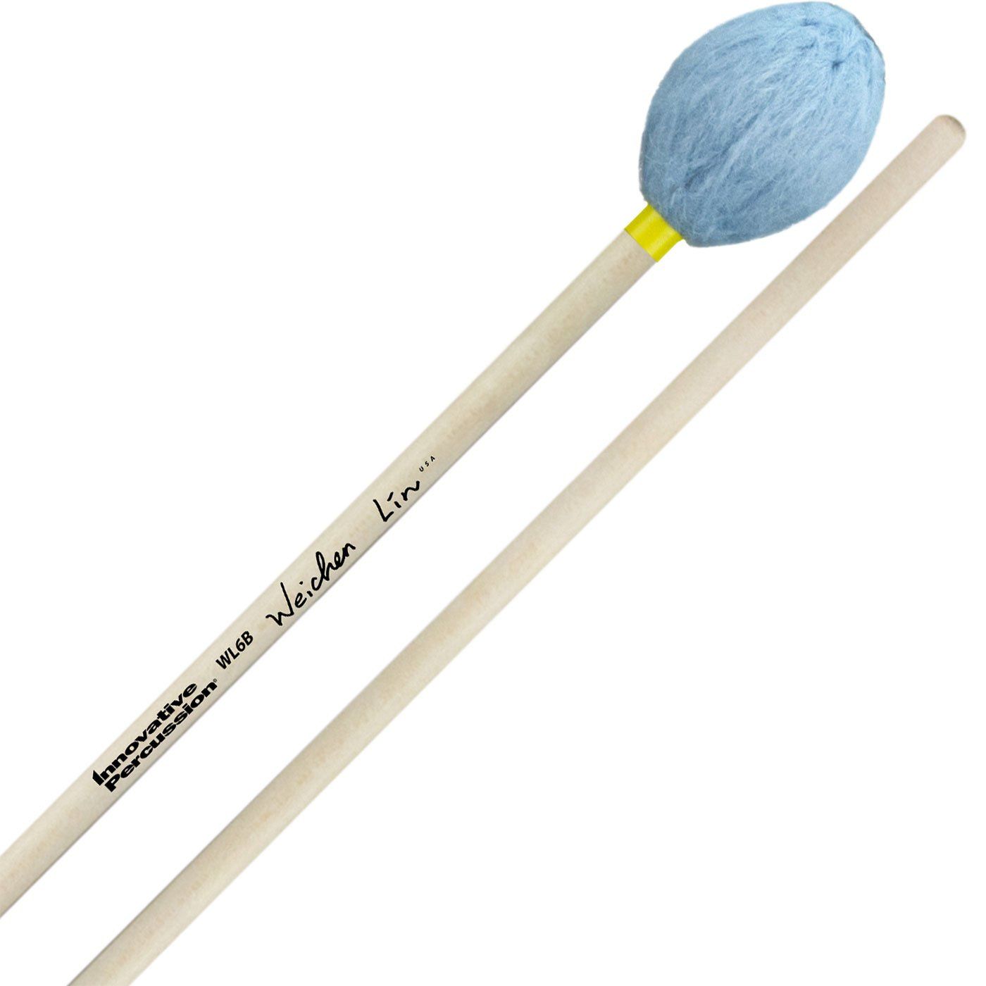 IP HARD MARIMBA MALLETS - SKY BLUE YARN - BIRCH