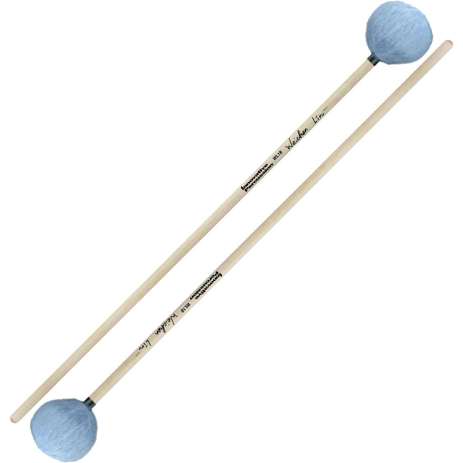 IP BASS MARIMBA MALLETS - SKY BLUE YARN - BIRCH