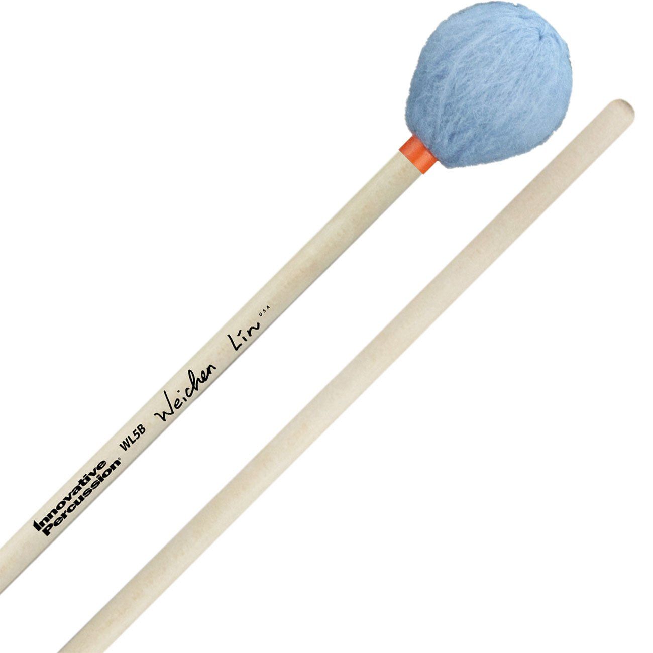 IP MEDIUM HARD MARIMBA MALLETS - SKY BLUE YARN - BIRCH