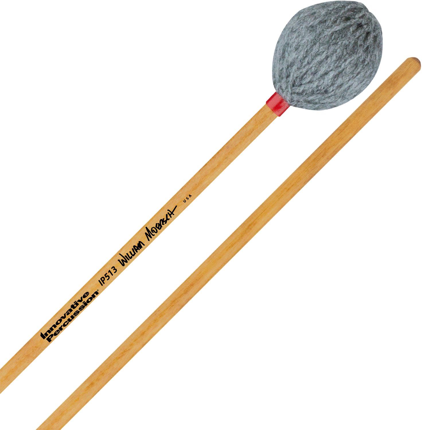 IP MEDIUM HARD MARIMBA MALLETS - HEATHER GRAY YARN - BIRCH