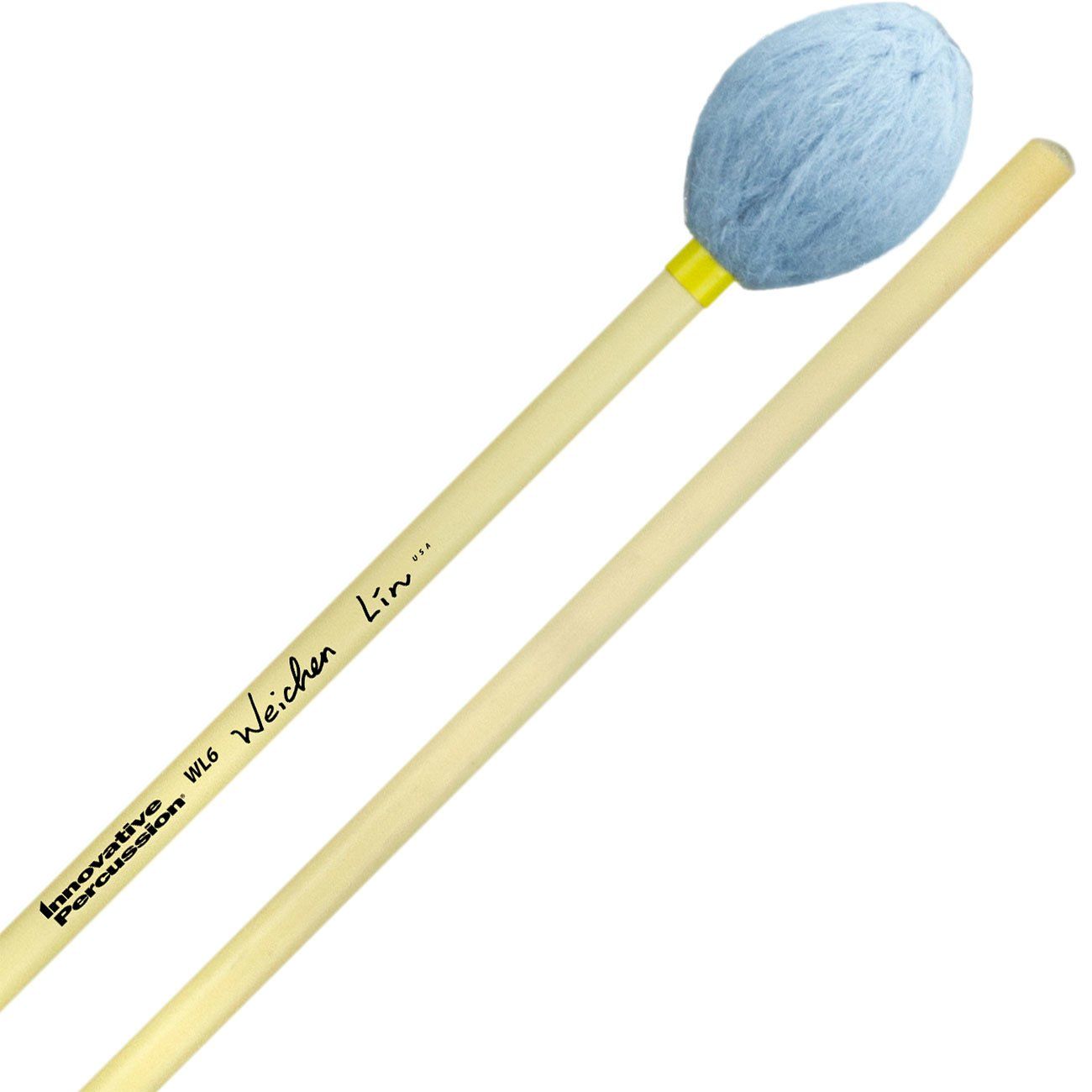 IP HARD MARIMBA MALLETS - SKY BLUE YARN - RATTAN