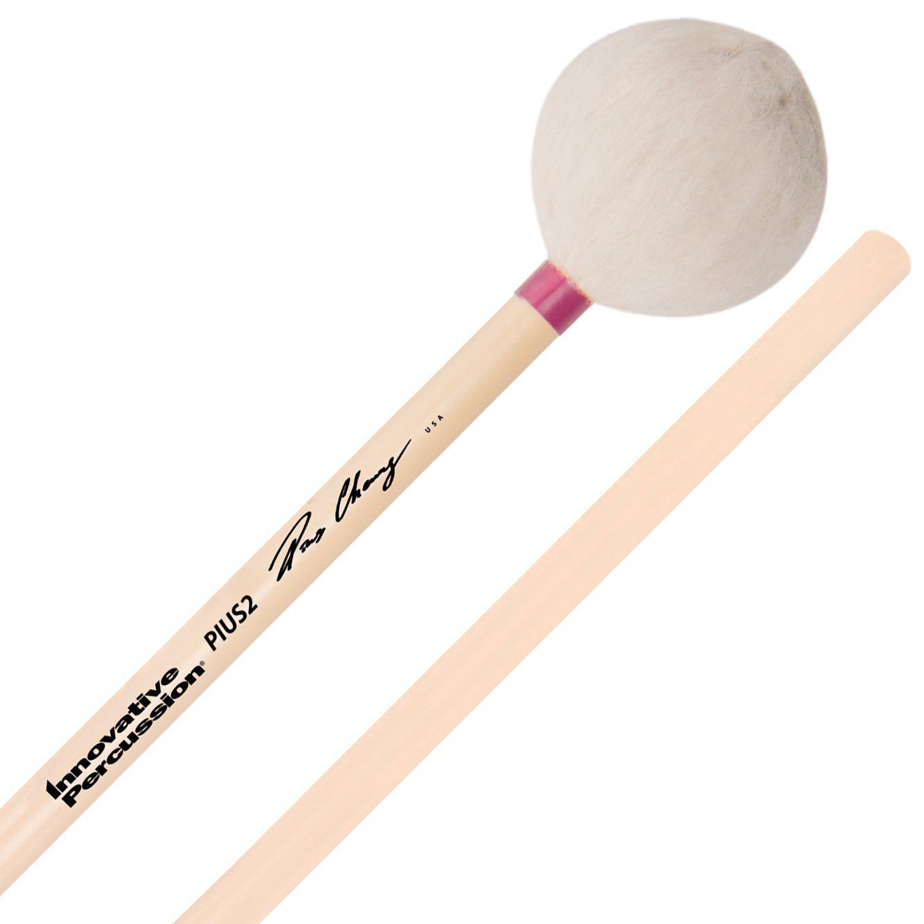IP MEDIUM SOFT BASS MARIMBA MALLETS - WHITE YARN - RATTAN