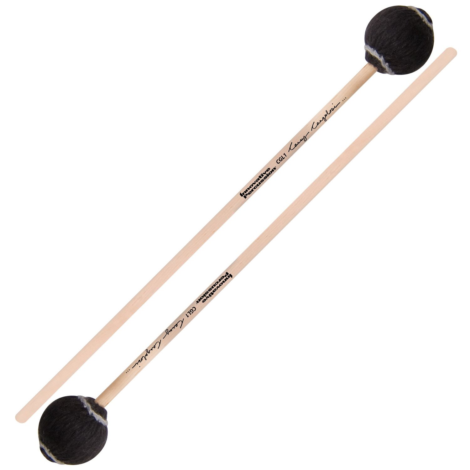 IP RICH ARTICULATE BASS MARIMBA MALLETS - DARK PURPLE CORD - BIRCH
