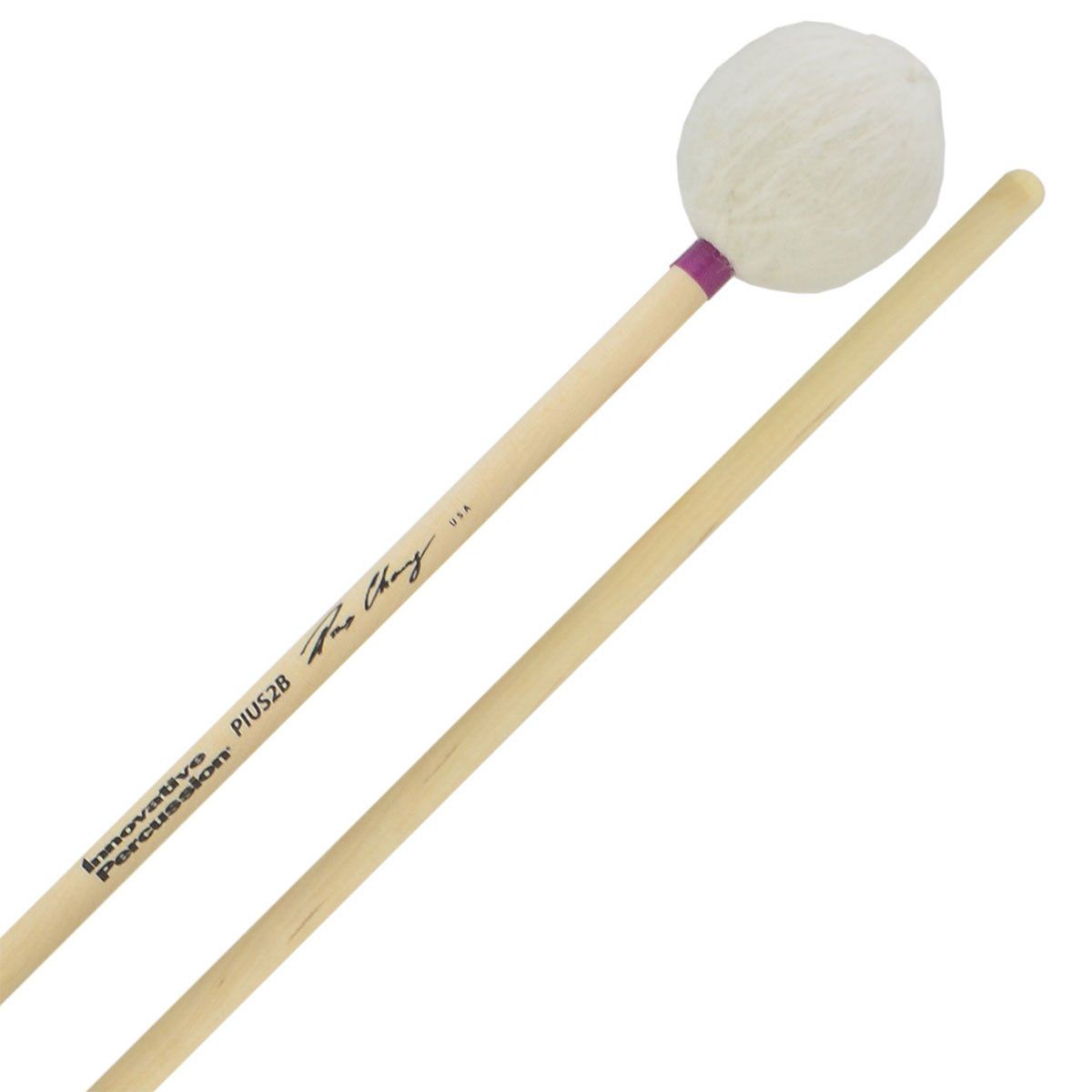 IP MEDIUM SOFT BASS MARIMBA MALLETS - WHITE YARN - BIRCH