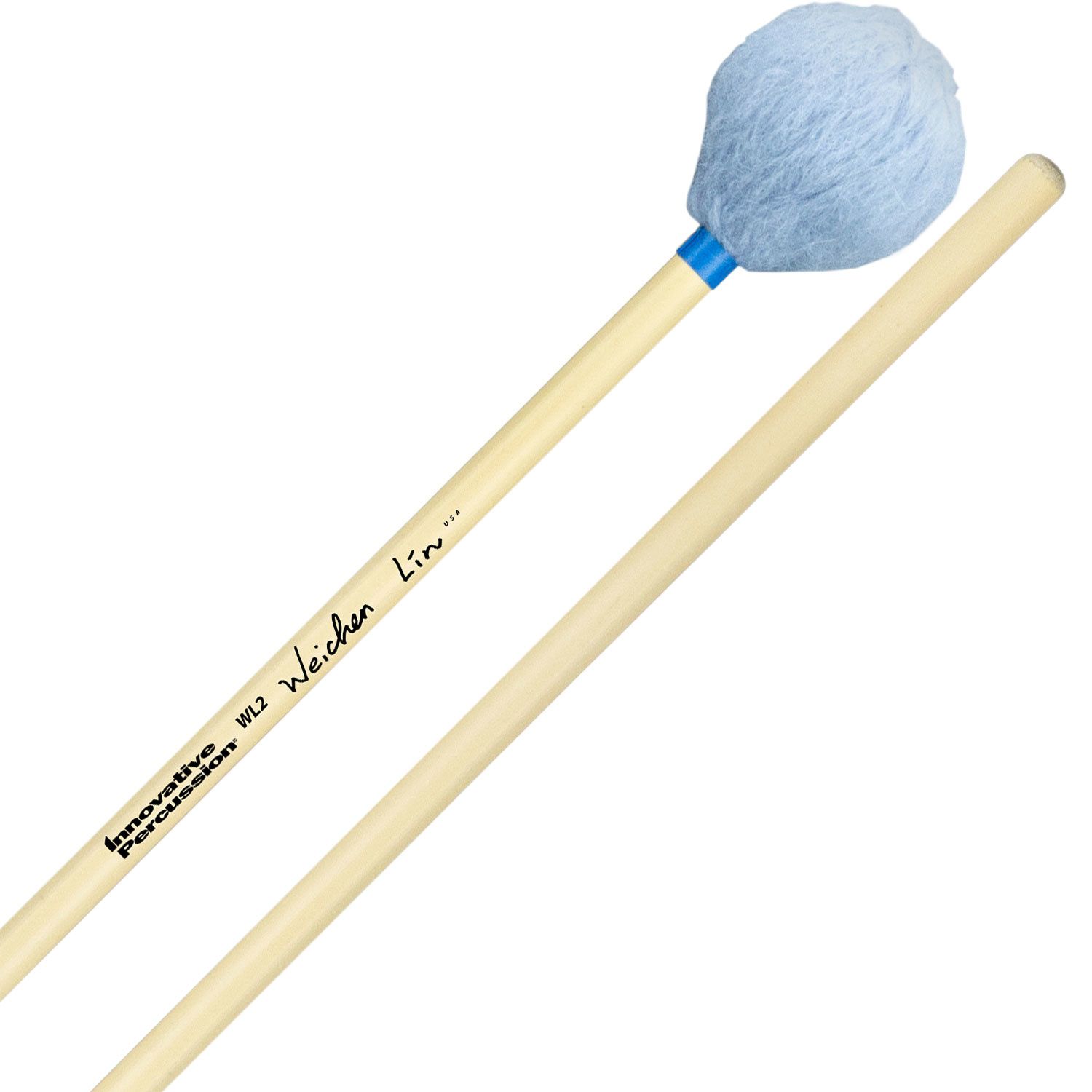 IP SOFT MARIMBA MALLETS - SKY BLUE YARN - RATTAN