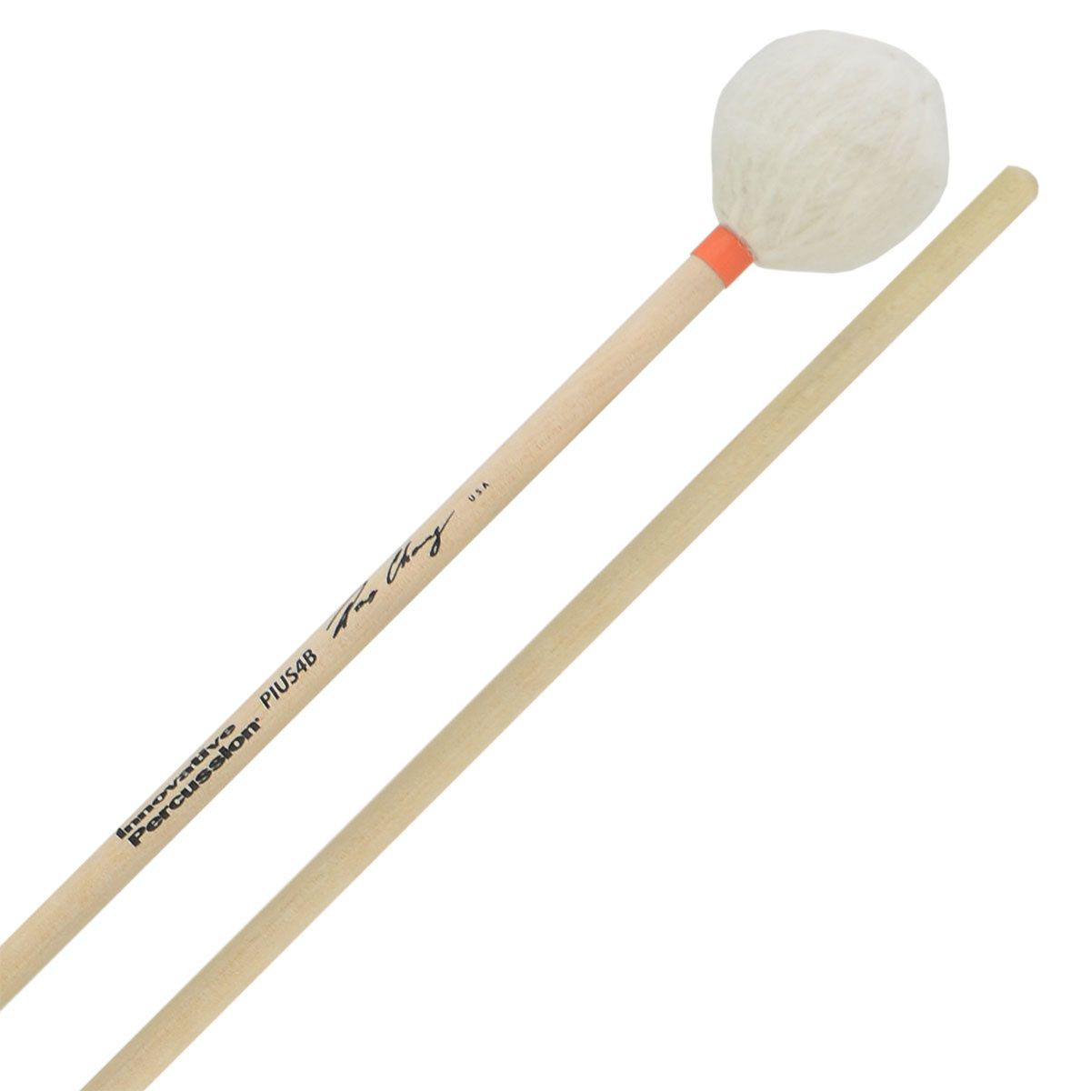 IP MEDIUM HARD MARIMBA MALLETS - WHITE YARN - BIRCH