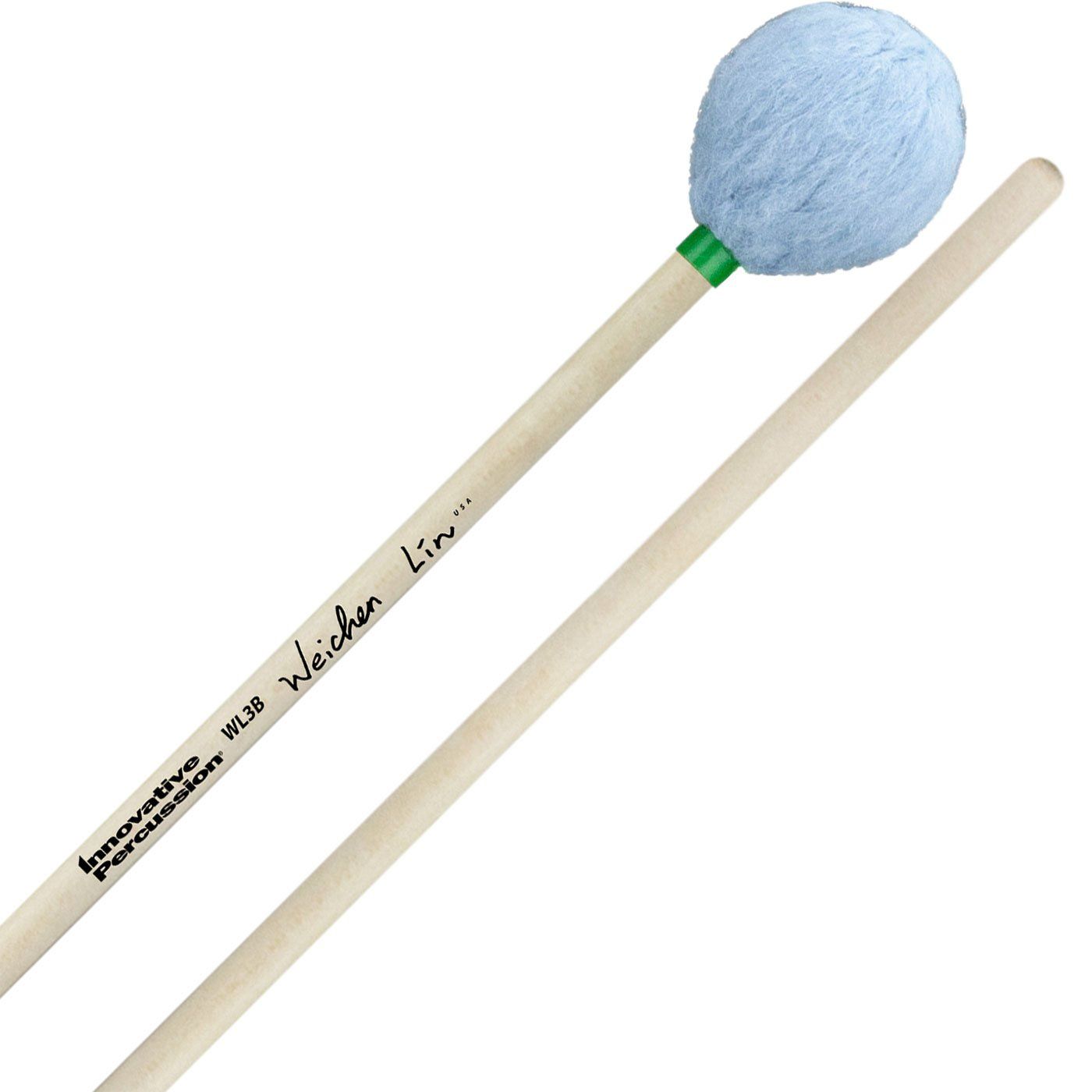 IP MEDIUM SOFT MARIMBA MALLETS - SKY BLUE YARN - BIRCH