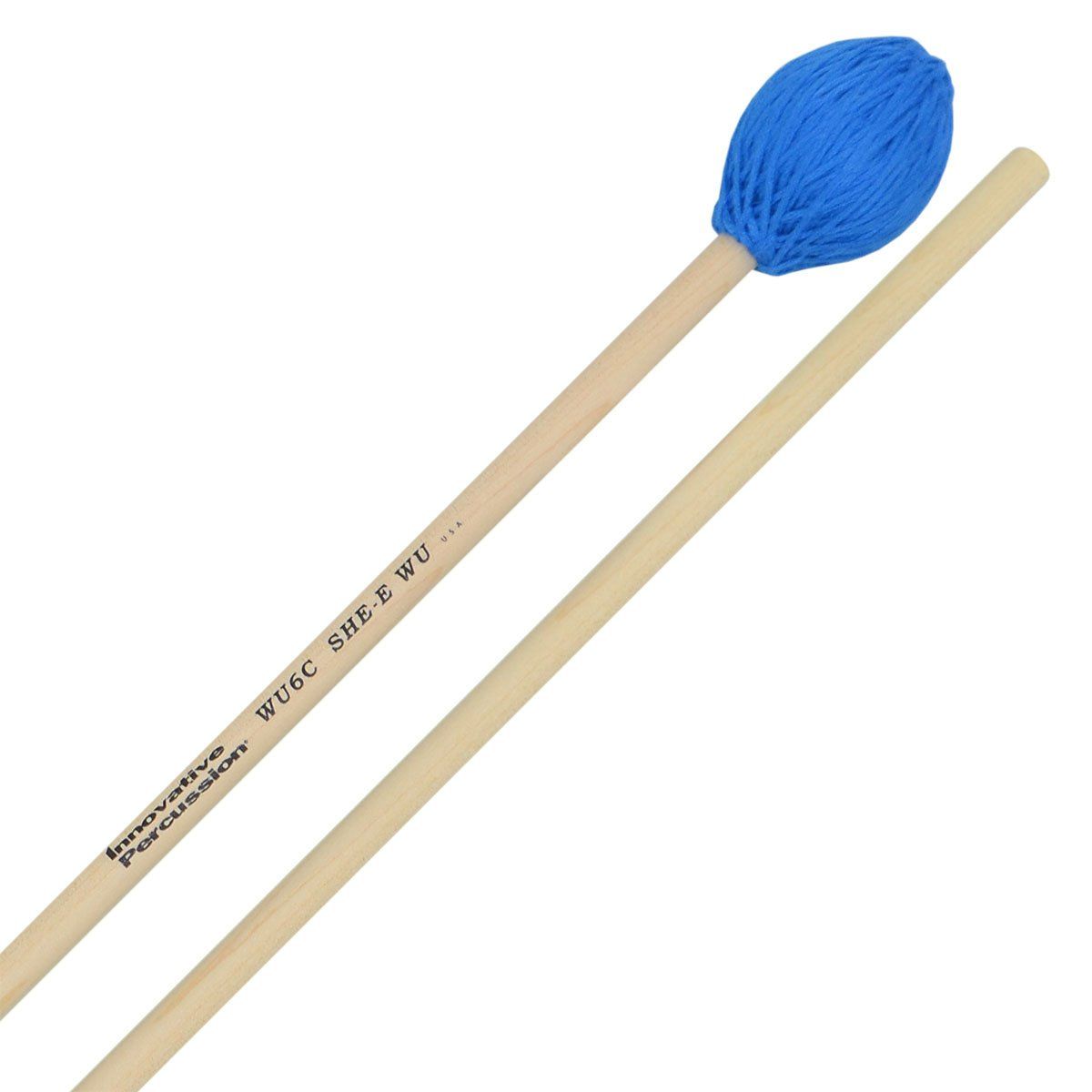 IP VERY HARD CONCERTO MARIMBA MALLETS - ELECTRIC BLUE BAMBOO CORD - BIRCH