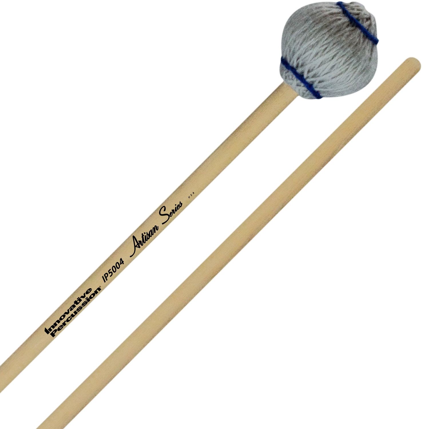 IP MEDIUM HARD MARIMBA MALLETS - LIGHT GRAY YARN - CEDAR