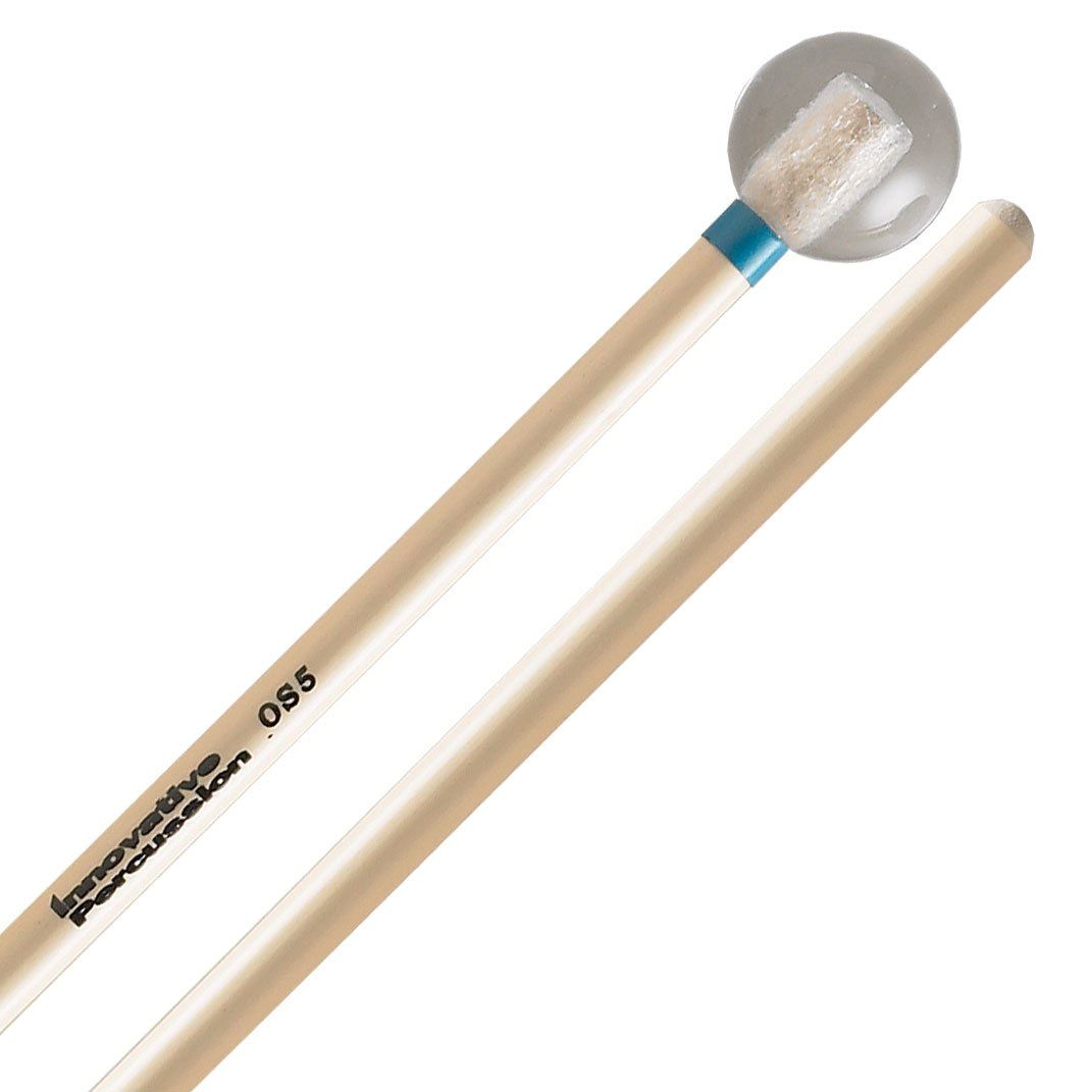 IP FULL GLOCKENSPIEL MALLETS - 1-1/8&quot; CLEAR / LIGHT BLUE TAPE - RATTAN