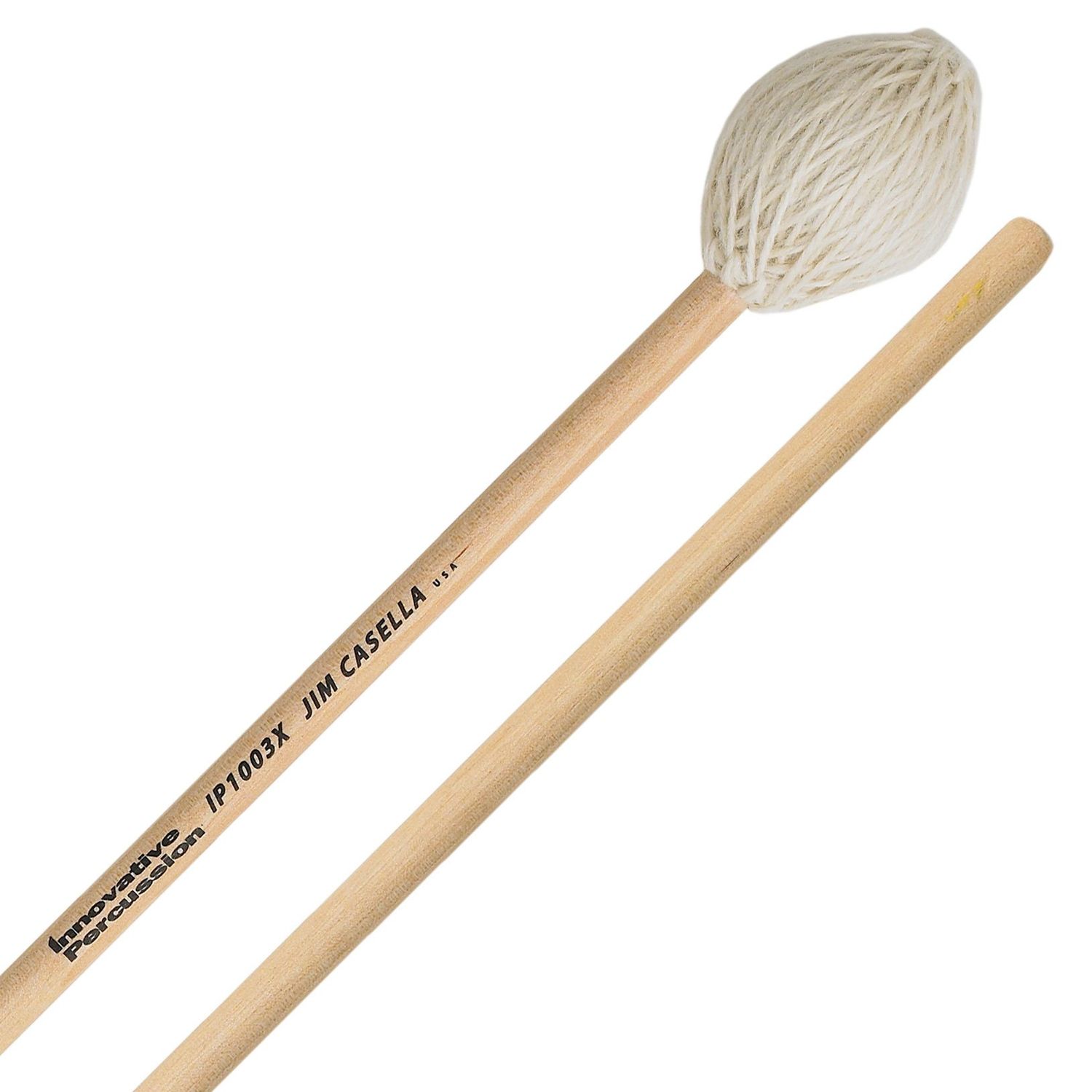 IP INDOOR/OUTDOOR - HARD/HEAVY MARIMBA MALLETS - OFF-WHITE YARN - BIRCH