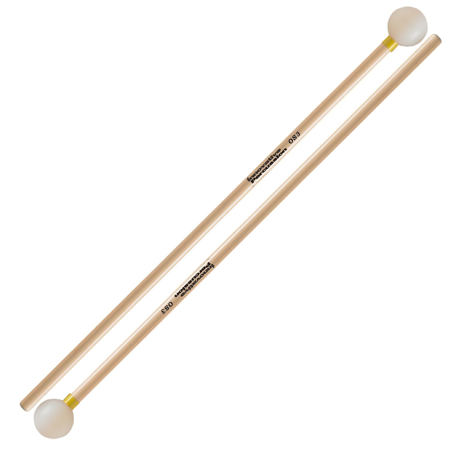 IP LIGHT, ARTICULATE XYLOPHONE MALLETS - 1&quot; OFF-WHITE / YELLOW TAPE - RATTAN
