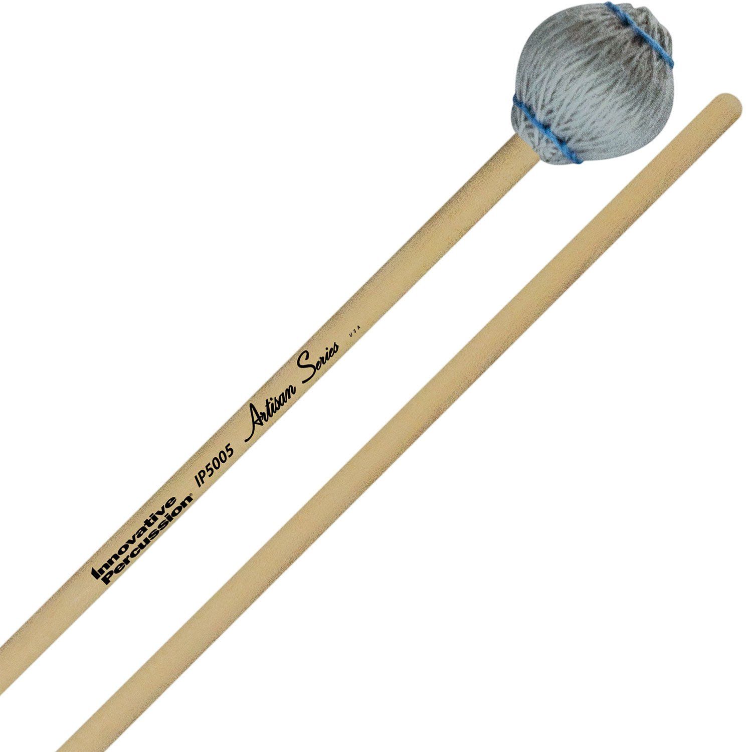 IP HARD MARIMBA MALLETS - LIGHT GRAY YARN - CEDAR