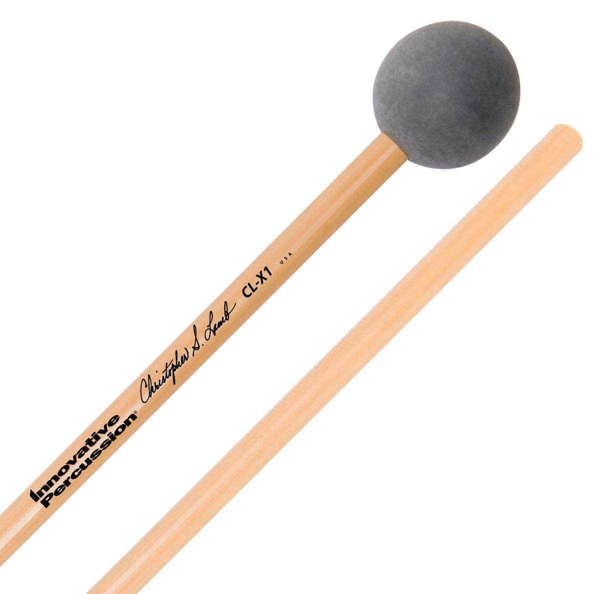 IP MEDIUM SOFT XYLOPHONE MALLETS - 1-1/16&quot; RUBBER WEIGHTED - DARK GREY - RATTAN