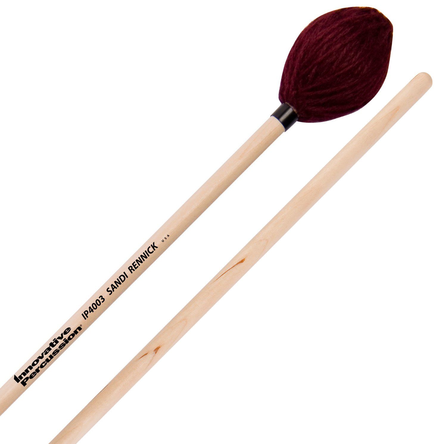 IP HARD MARIMBA MALLETS - CRANBERRY YARN - BIRCH