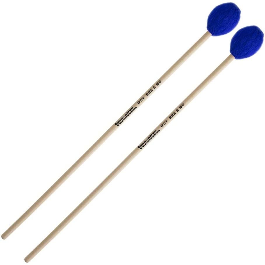 IP MEDIUM HARD MARIMBA MALLETS - ELECTRIC BLUE YARN - BIRCH