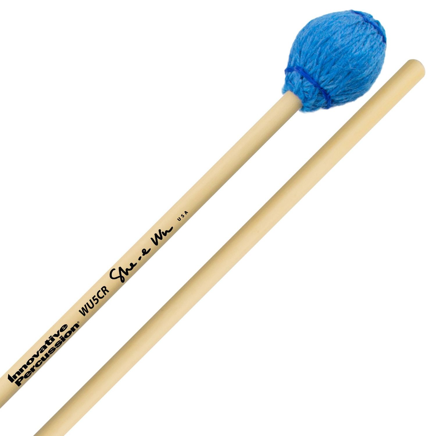IP HARD CONCERTO MARIMBA MALLETS - ELECTRIC BLUE BAMBOO CORD - RATTAN
