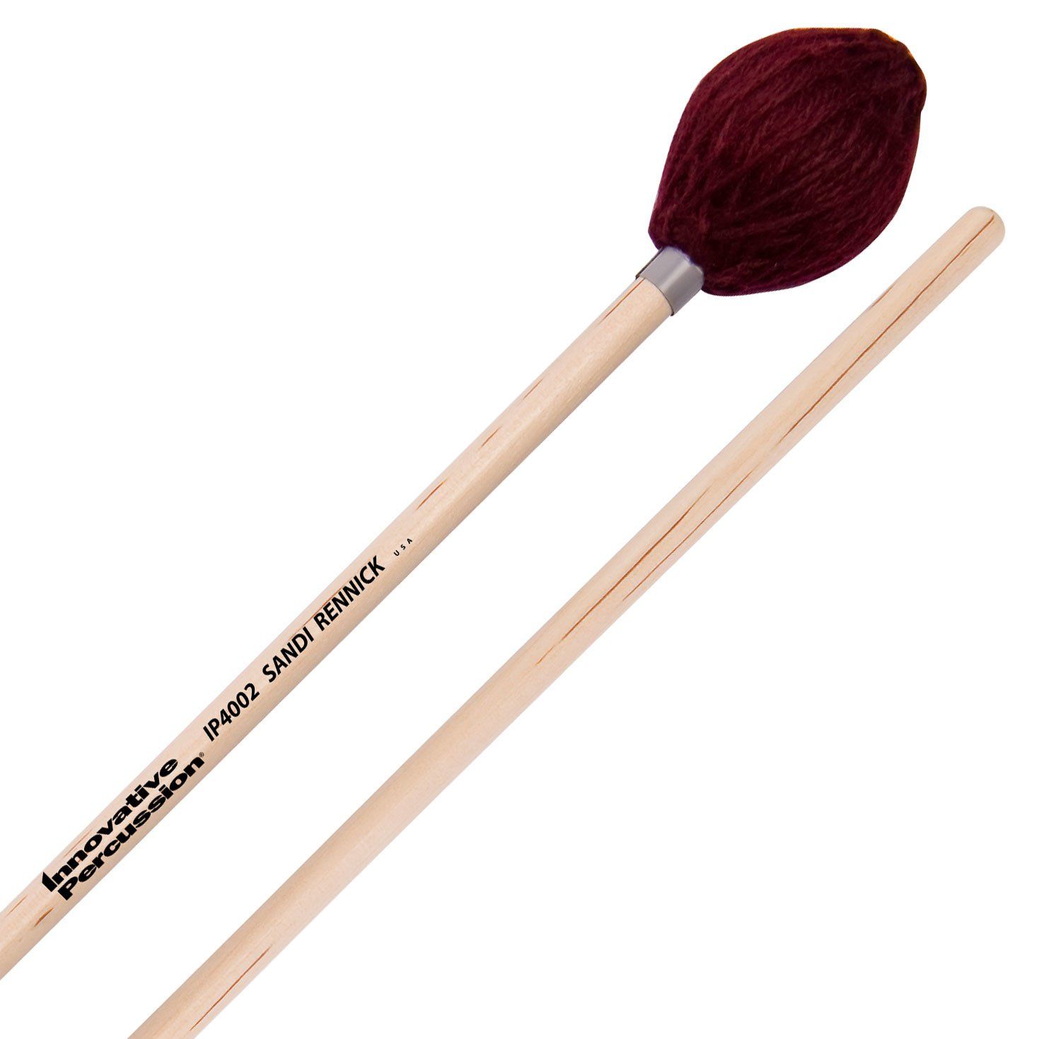 IP MEDIUM MARIMBA MALLETS - CRANBERRY YARN - BIRCH