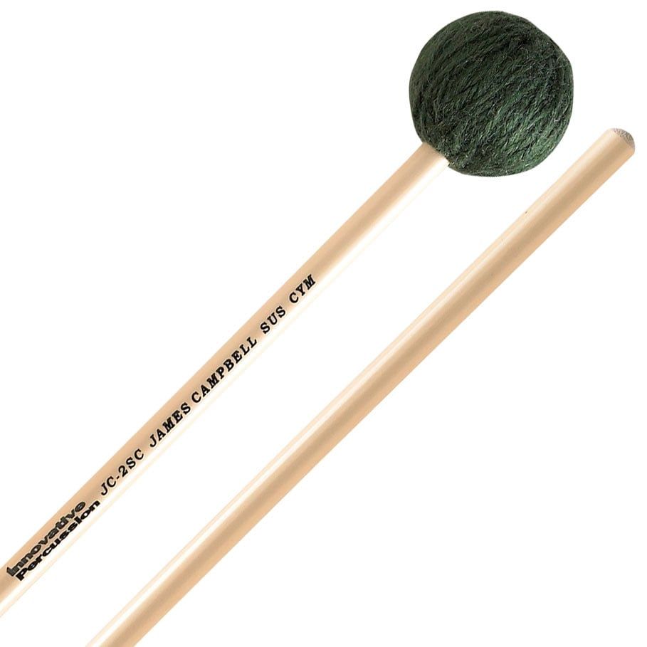 IP JAMES CAMPBELL HARD SUSPENDED CYMBAL MALLET - GREEN YARN - RATTAN