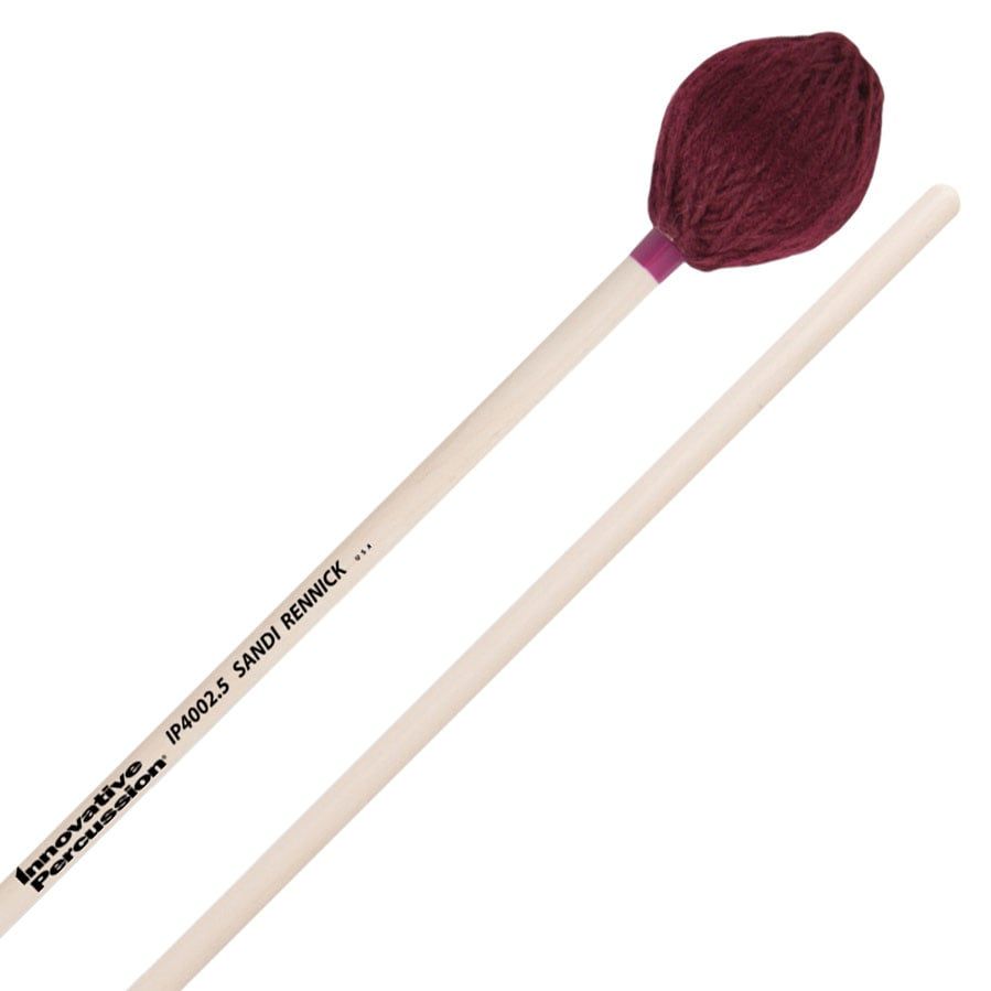 IP MEDIUM-HARD MARIMBA MALLETS - CRANBERRY YARN - BIRCH
