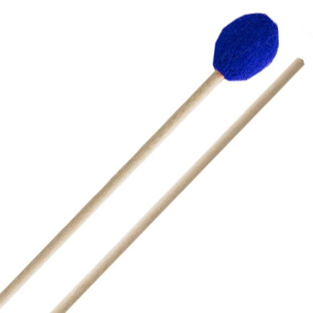 IP VERY HARD MARIMBA MALLETS - ELECTRIC BLUE YARN - BIRCH