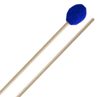 IP VERY HARD MARIMBA MALLETS - ELECTRIC BLUE YARN - BIRCH