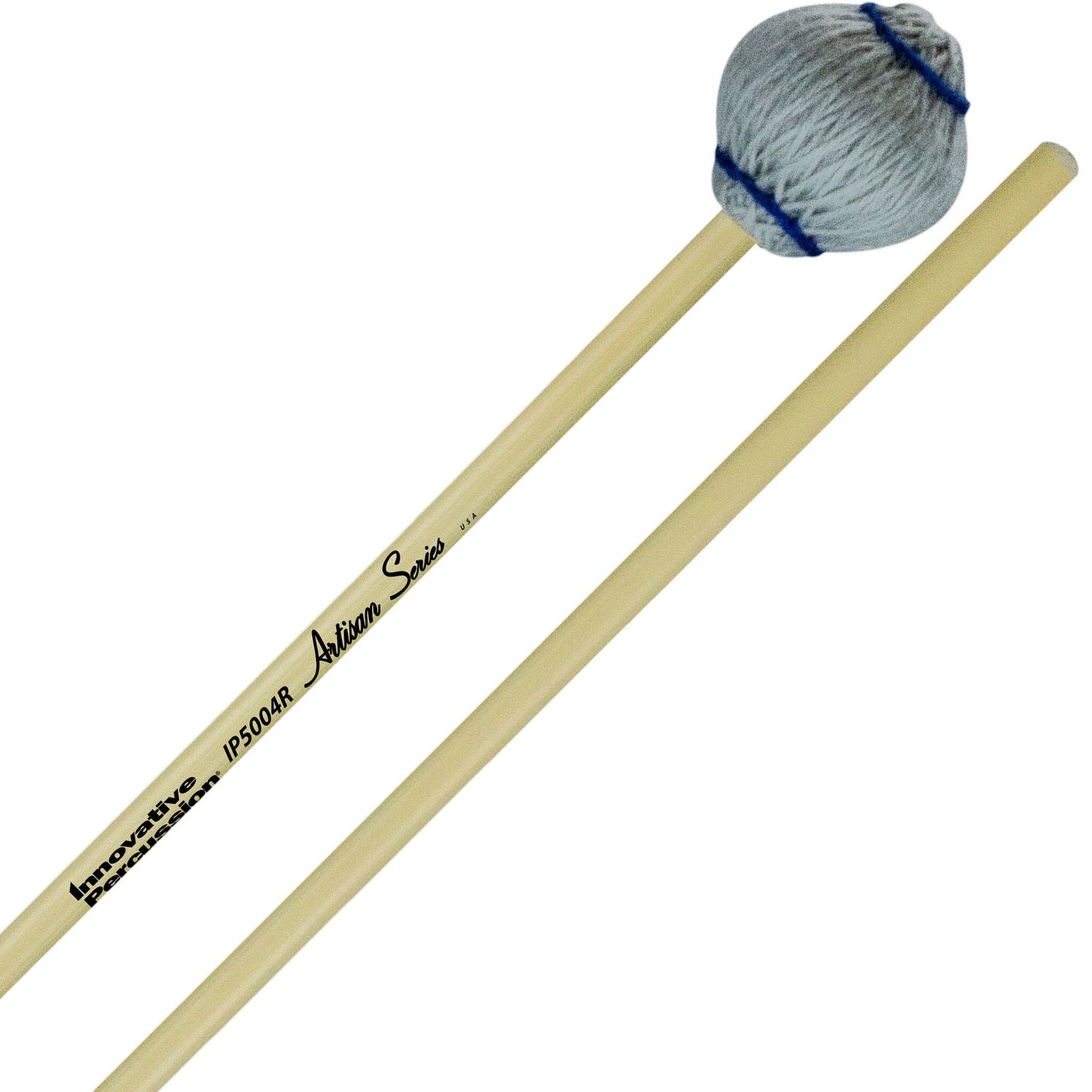 IP MEDIUM HARD MARIMBA MALLETS - LIGHT GRAY YARN - RATTAN
